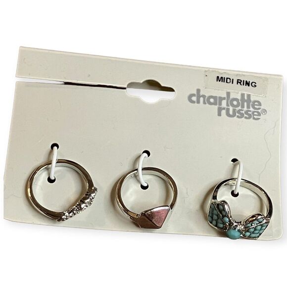 Charlotte Russe Midi Ring Assorted 3 Ring Set US Size Small - Picture 1 of 5